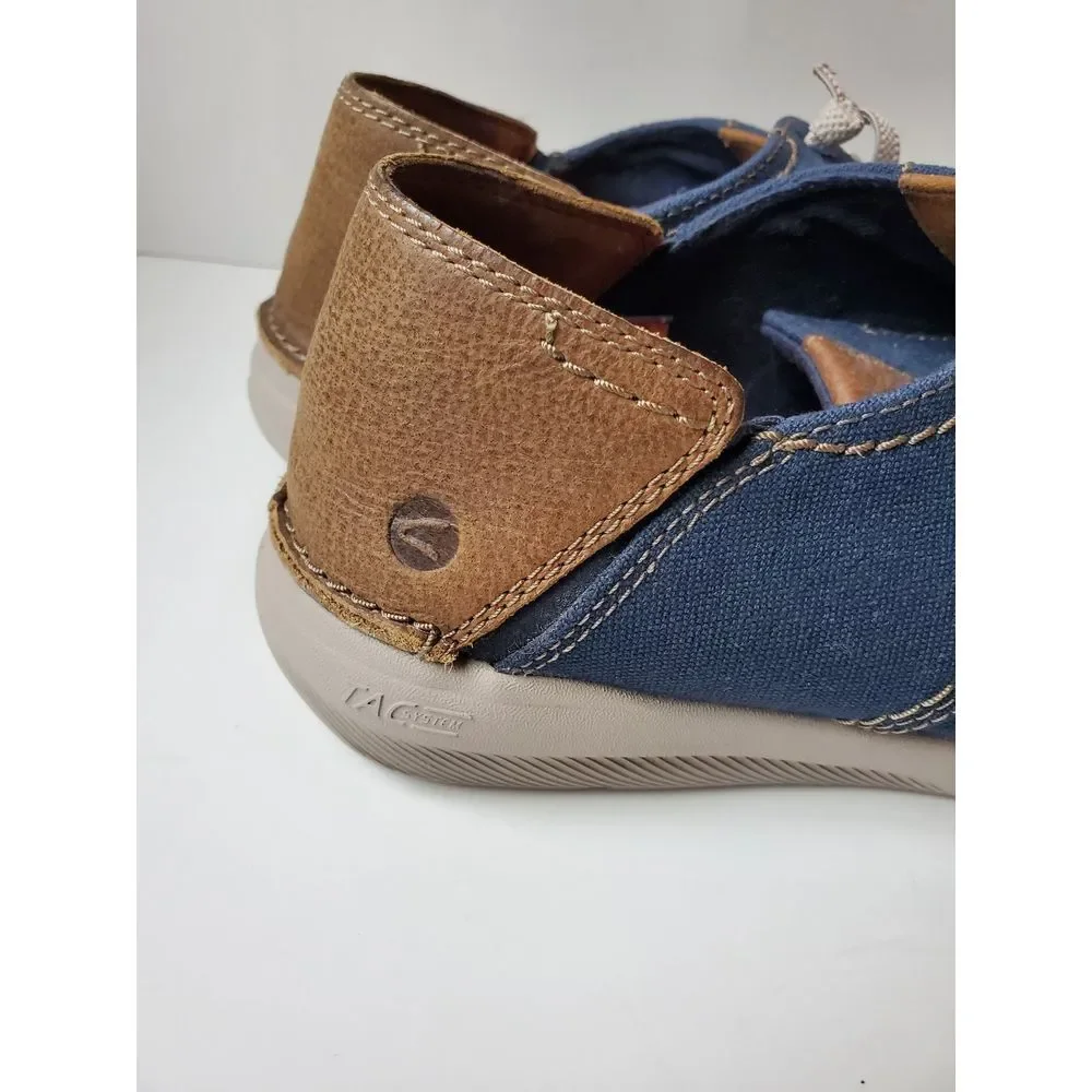 Clarks Men's Size‎ 9 Gorwin Lace Textile Shoes. Oxford Navy Blue Color.